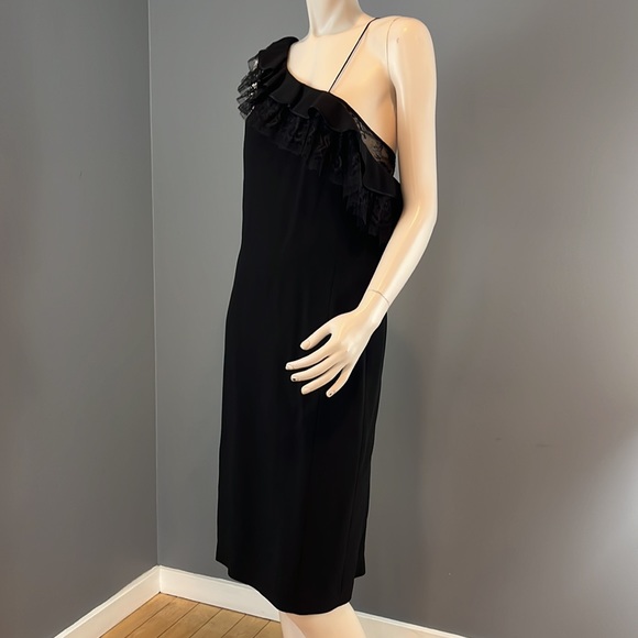 NWT Adam Lippes Black Lace Asymmetrical dress Sz 6 - Picture 4 of 16